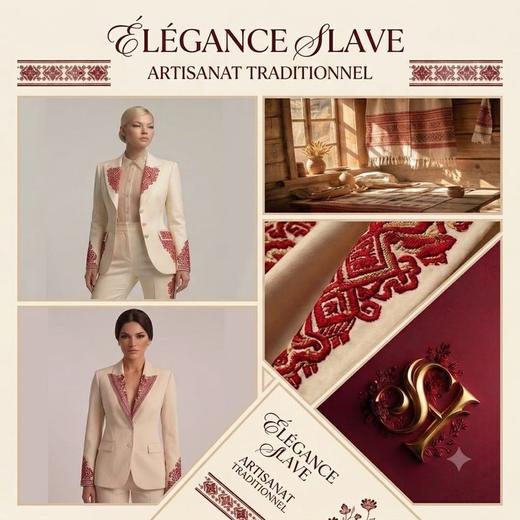 Moodboard « Élégance slave, artisanat traditionnel » de la marque SLAVE HAFTA